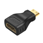 อะแดปเตอร์ Mini HDMI ตัวผู้ชุบทองเป็น HDMI 19 พิน ตัวเมีย