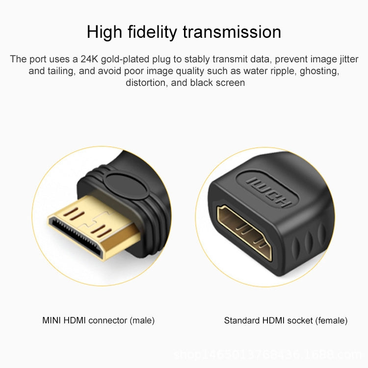 อะแดปเตอร์ Mini HDMI ตัวผู้ชุบทองเป็น HDMI 19 พิน ตัวเมีย