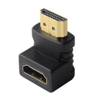 อะแดปเตอร์ HDMI 19 พิน ตัวผู้เป็นตัวเมีย มุม 90 องศา ชุบทอง