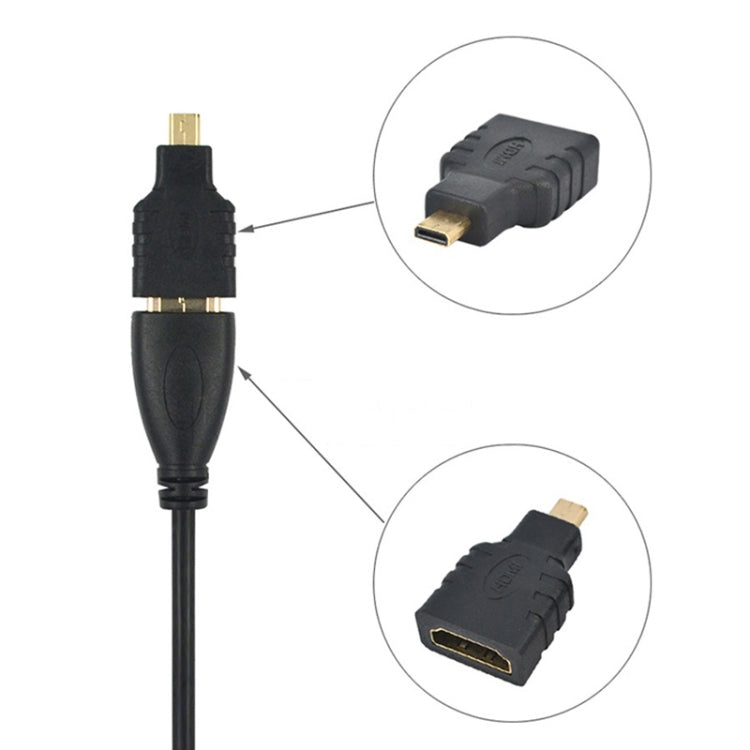 อะแดปเตอร์ Micro HDMI ตัวผู้เป็น HDMI ตัวเมีย (ชุบทอง), Micro HDMI ตัวผู้เป็น HDMI ตัวเมีย