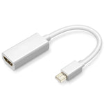 สายแปลง Mini DisplayPort ตัวผู้เป็น HDMI ตัวเมีย Full HD 1080P, ความยาว: 20 ซม., Mini DP เป็น HDMI สีขาว