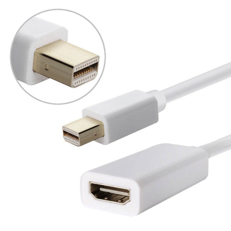 สายแปลง Mini DisplayPort ตัวผู้เป็น HDMI ตัวเมีย Full HD 1080P, ความยาว: 20 ซม., Mini DP เป็น HDMI สีขาว