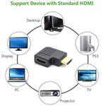 อะแดปเตอร์ HDMI 19 พิน ตัวผู้เป็นตัวเมีย ชุบทอง พร้อมมุม 90 องศา, HDMI ตัวเมียเป็นตัวผู้