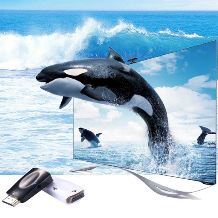 Full HD 1080P HDMI to VGA and Audio Adapter for HDTV / Monitor / Projector, HDMI Male to VGA + Audio (Black), HDMI Male to VGA + Audio (White)
