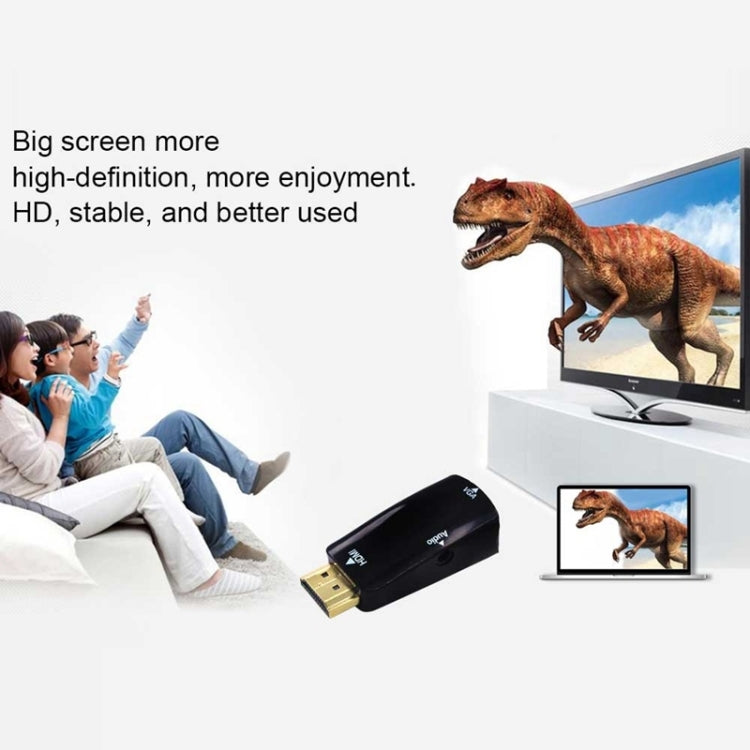 Full HD 1080P HDMI to VGA and Audio Adapter for HDTV / Monitor / Projector, HDMI Male to VGA + Audio (Black), HDMI Male to VGA + Audio (White)
