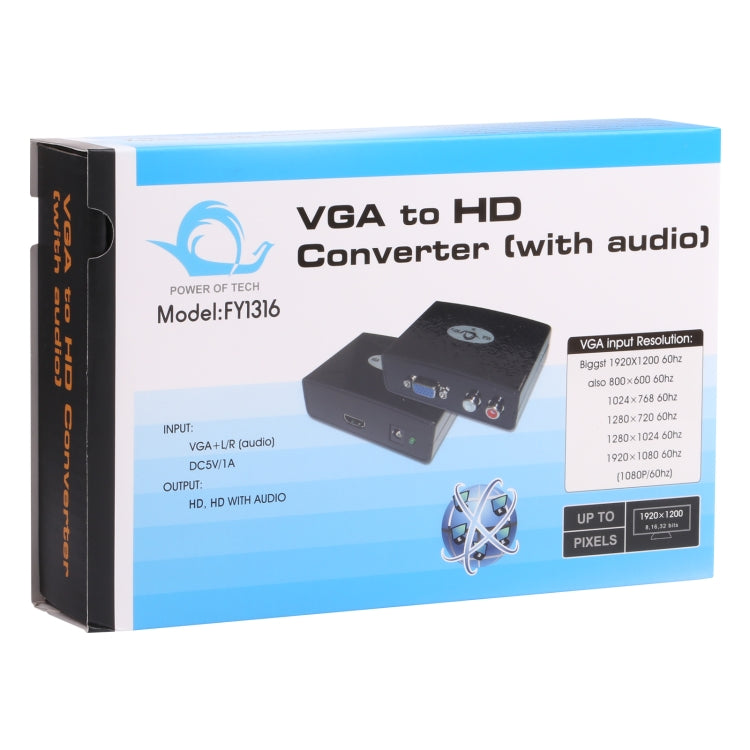 ตัวแปลง VGA เป็น HDMI พร้อมเสียง (FY1316), VGA เป็น HDMI