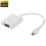 สายอะแดปเตอร์วิดีโอ Micro HDMI ตัวผู้เป็น VGA ตัวเมีย ยาว 22 ซม. รองรับ Full HD 1080P, Micro HDMI ตัวผู้เป็น VGA ตัวเมีย