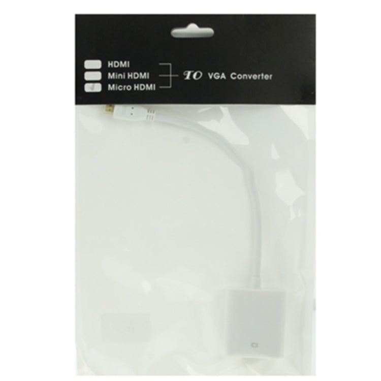 สายอะแดปเตอร์วิดีโอ Micro HDMI ตัวผู้เป็น VGA ตัวเมีย ยาว 22 ซม. รองรับ Full HD 1080P, Micro HDMI ตัวผู้เป็น VGA ตัวเมีย