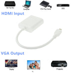 สายอะแดปเตอร์วิดีโอ Micro HDMI ตัวผู้เป็น VGA ตัวเมีย ยาว 22 ซม. รองรับ Full HD 1080P, Micro HDMI ตัวผู้เป็น VGA ตัวเมีย