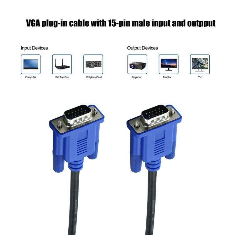 สาย VGA 15 พิน ตัวผู้เป็น VGA 15 พิน ตัวผู้ ความยาว 5 ม. คุณภาพสูง สำหรับจอ LCD / โปรเจคเตอร์