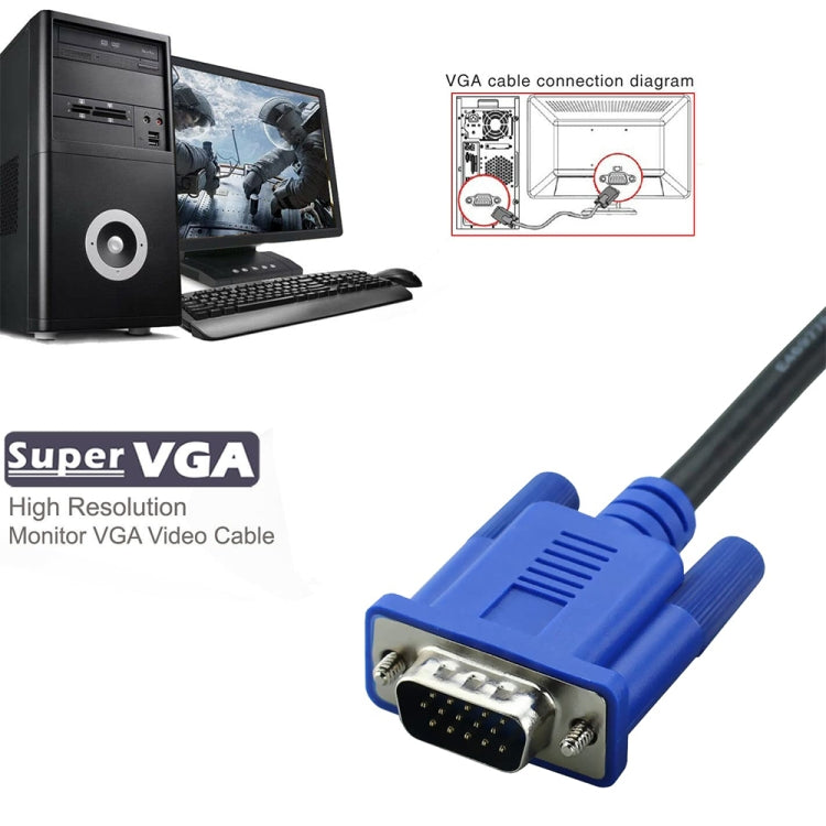 สาย VGA 15 พิน ตัวผู้เป็น VGA 15 พิน ตัวผู้ ความยาว 5 ม. คุณภาพสูง สำหรับจอ LCD / โปรเจคเตอร์