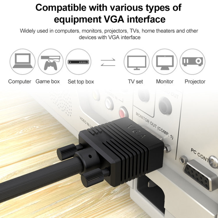 สาย VGA 15 พิน ตัวผู้เป็น VGA 15 พิน ตัวผู้ ความยาว 1.5 ม. คุณภาพปกติ สำหรับจอ CRT, สาย VGA 1.5 ม.