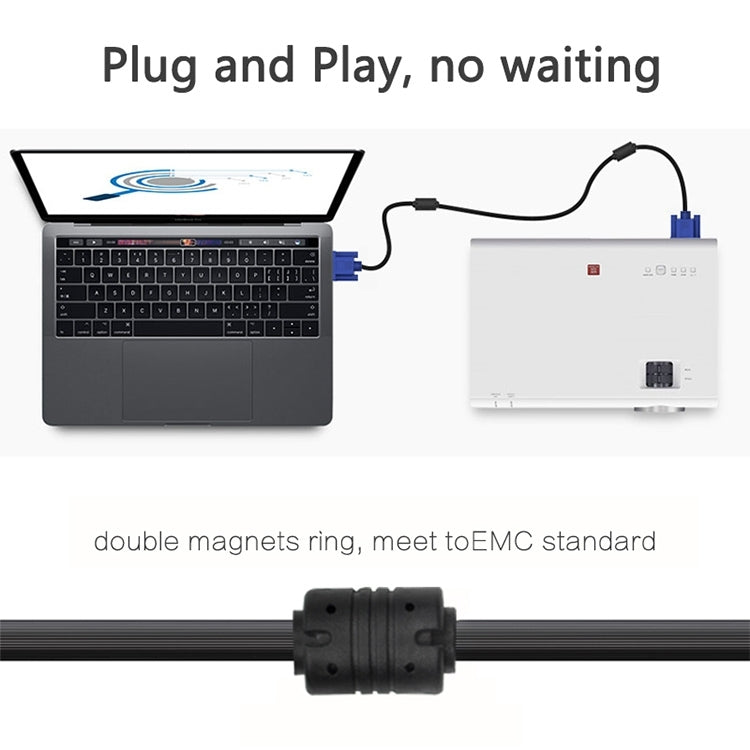 สาย VGA 15 พิน ตัวผู้เป็น VGA 15 พิน ตัวเมีย ความยาว 1.5 ม. คุณภาพดี สำหรับจอ LCD, โปรเจคเตอร์ ฯลฯ