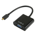 สายอะแดปเตอร์วิดีโอ Micro HDMI ตัวผู้เป็น VGA ตัวเมีย พร้อมสายเสียง ความยาว 22 ซม. Full HD 1080P, Micro HDMI