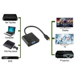 สายอะแดปเตอร์วิดีโอ Micro HDMI ตัวผู้เป็น VGA ตัวเมีย พร้อมสายเสียง ความยาว 22 ซม. Full HD 1080P, Micro HDMI