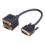 สายอะแดปเตอร์ DVI 24+1 ตัวผู้เป็น 2 ตัวเมีย ความยาว: 30cm, 2 ตัวเมีย DVI 24+1 พิน