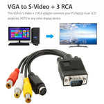 สายแปลง VGA เป็น S-Video AV RCA TV พร้อมสายเสียง 2 เส้น, VGA เป็น S-Video
