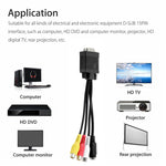สายแปลง VGA เป็น S-Video AV RCA TV พร้อมสายเสียง 2 เส้น, VGA เป็น S-Video
