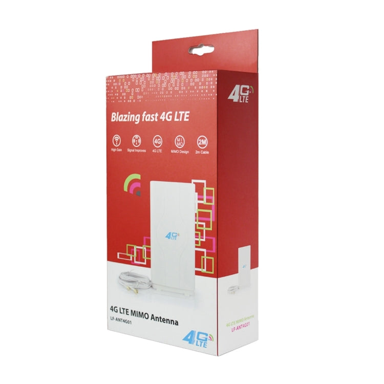 เสาอากาศ MIMO 4G LTE ในร่ม LF-ANT4G01 88dBi พร้อมสายเชื่อมต่อ 2 เมตร 2 ชิ้น, พอร์ต SMA, พอร์ต SMA