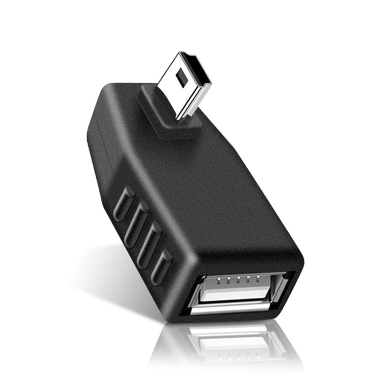อะแดปเตอร์ Mini USB ตัวผู้เป็น USB 2.0 AF รองรับฟังก์ชัน OTG, มุมซ้าย 90 องศา, มุมขวา 90 องศา