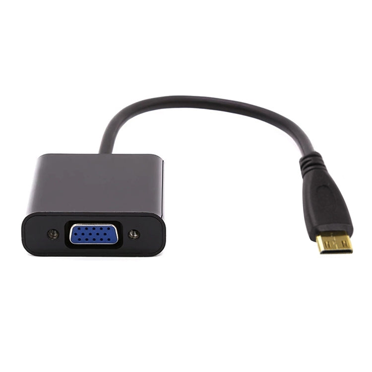 สายอะแดปเตอร์วิดีโอ Mini HDMI ตัวผู้ Full HD 1080P ขนาด 22 ซม. เป็น VGA ตัวเมีย พร้อมสายเสียง, Mini HDMI