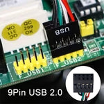สายอะแดปเตอร์ USB 2.0 9 พิน ตัวเมียสำหรับเมนบอร์ด เป็น USB 3.0 19 พิน ตัวผู้ ความยาว 15 ซม., 9 พิน ตัวเมียเป็น 19 พิน ตัวผู้