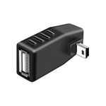 อะแดปเตอร์ Mini USB ตัวผู้เป็น USB 2.0 AF มุม 90 องศา, มุมขึ้น 90 องศา, มุมลง 90 องศา