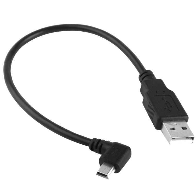 สายอะแดปเตอร์ Mini USB ตัวผู้เป็น USB 2.0 AM มุม 90 องศา ความยาว 25 ซม., Mini USB มุมขวา