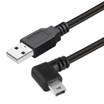 สายอะแดปเตอร์ Mini USB ตัวผู้เป็น USB 2.0 AM มุม 90 องศา ความยาว 25 ซม., Mini USB มุมขวา