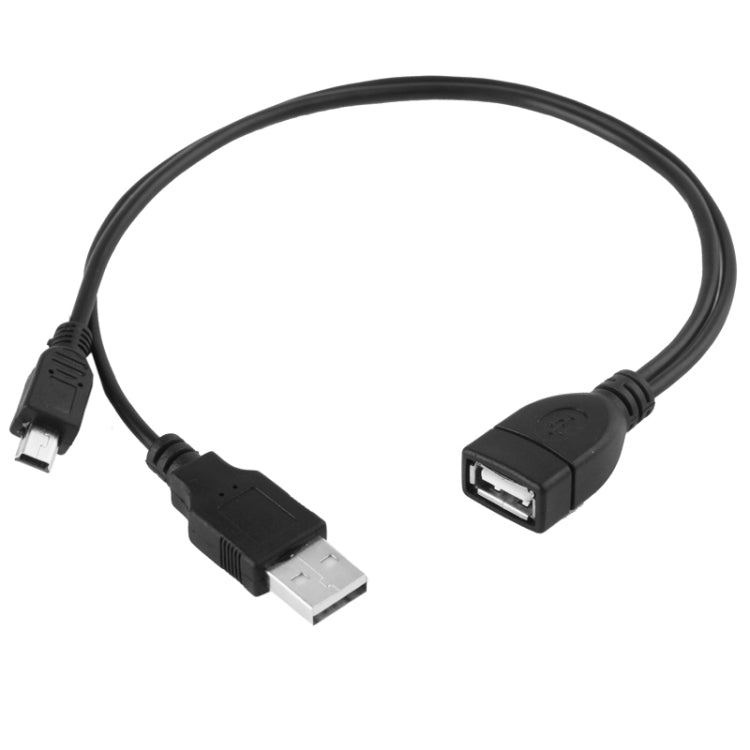 สาย Mini USB ตัวผู้ + USB 2.0 AM เป็น AF พร้อมฟังก์ชัน OTG, ความยาว: 30 ซม. / 35 ซม., Mini USB + USB AM, 30 ซม.