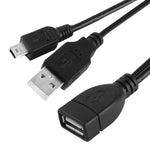 สาย Mini USB ตัวผู้ + USB 2.0 AM เป็น AF พร้อมฟังก์ชัน OTG, ความยาว: 30 ซม. / 35 ซม., Mini USB + USB AM, 30 ซม.