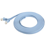 สายแลนอีเธอร์เน็ตแบบแบนบางพิเศษ 10 ม., CAT6, ความยาว: 10 ม. (สีฟ้าอ่อน)
