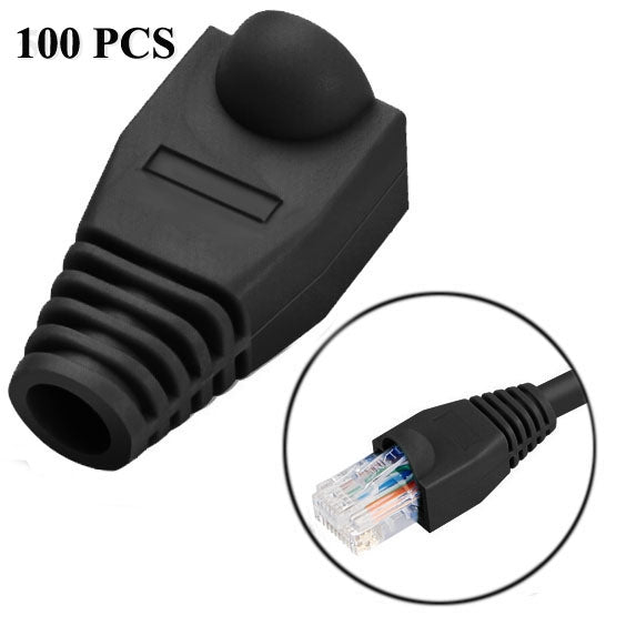 ฝาครอบหัวสายเครือข่าย RJ45, สีดำ (100 ชิ้นต่อแพ็ค ราคาสำหรับ 100 ชิ้น), 100 ชิ้น สีดำ, 100 ชิ้น สีแดง, 100 ชิ้น สีน้ำเงิน, 100 ชิ้น สีขาว, 100 ชิ้น สีเขียว, 100 ชิ้น สีเทา, 100 ชิ้น สีเหลือง
