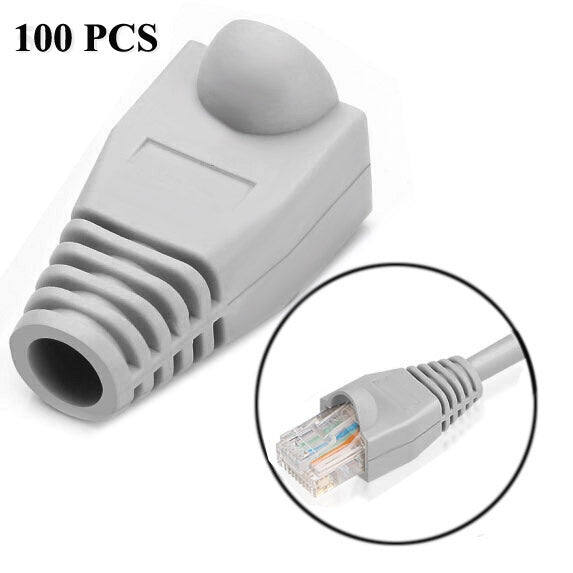 ฝาครอบหัวสายเครือข่าย RJ45, สีดำ (100 ชิ้นต่อแพ็ค ราคาสำหรับ 100 ชิ้น), 100 ชิ้น สีดำ, 100 ชิ้น สีแดง, 100 ชิ้น สีน้ำเงิน, 100 ชิ้น สีขาว, 100 ชิ้น สีเขียว, 100 ชิ้น สีเทา, 100 ชิ้น สีเหลือง