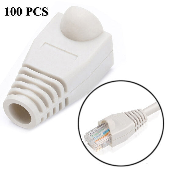 ฝาครอบหัวสายเครือข่าย RJ45, สีดำ (100 ชิ้นต่อแพ็ค ราคาสำหรับ 100 ชิ้น), 100 ชิ้น สีดำ, 100 ชิ้น สีแดง, 100 ชิ้น สีน้ำเงิน, 100 ชิ้น สีขาว, 100 ชิ้น สีเขียว, 100 ชิ้น สีเทา, 100 ชิ้น สีเหลือง