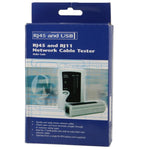 เครื่องทดสอบสายเครือข่าย RJ45 และ RJ11, RJ45/RJ11 สีดำ