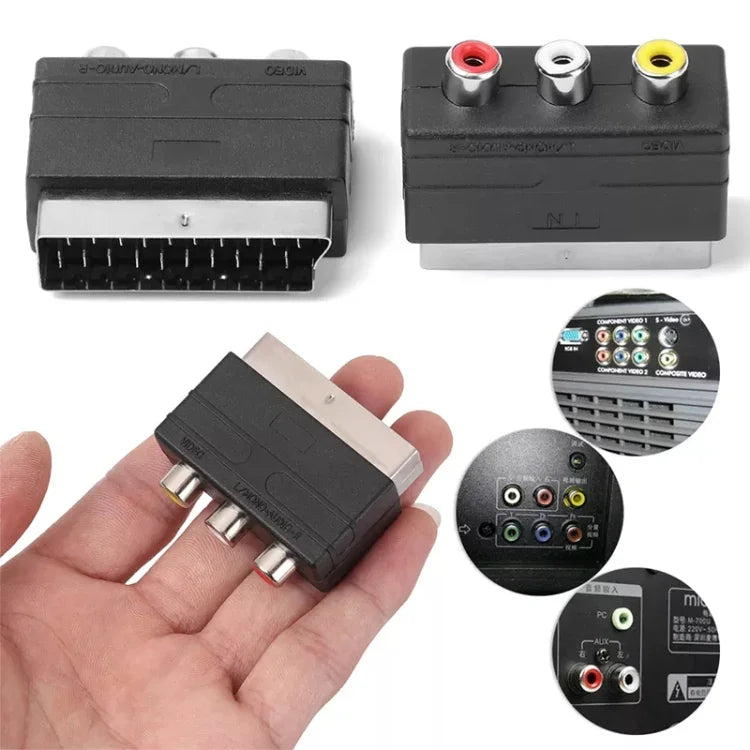 อะแดปเตอร์ A/V เป็น 20 พิน SCART ตัวผู้, AV