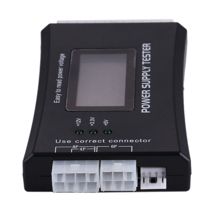 เครื่องทดสอบแหล่งจ่ายไฟคอมพิวเตอร์ PC แบบจอ LCD ดิจิตอล 20/24 พิน พร้อมเครื่องวัดกำลังไฟและเครื่องมือวินิจฉัย พร้อมขั้วต่อ ATX และจอ LCD