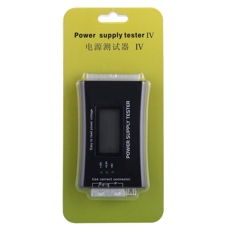 เครื่องทดสอบแหล่งจ่ายไฟคอมพิวเตอร์ PC แบบจอ LCD ดิจิตอล 20/24 พิน พร้อมเครื่องวัดกำลังไฟและเครื่องมือวินิจฉัย พร้อมขั้วต่อ ATX และจอ LCD