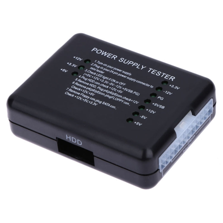 เครื่องทดสอบแหล่งจ่ายไฟ PC 20 / 24 พิน PSU ATX SATA HD พร้อมขั้วต่อ ATX