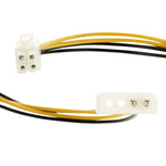 สายแปลงขั้วต่อพาวเวอร์เมนบอร์ด Molex IDE 2 พิน เป็น 4 พิน ATX P4 12V สำหรับ CPU, ตัวผู้ 2 พิน เป็น ตัวเมีย 4 พิน