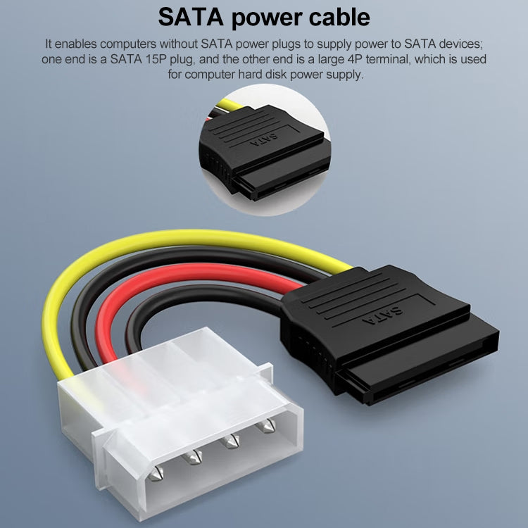 สายแปลงพาวเวอร์ IDE 4 พิน เป็น Serial ATA SATA (15 ซม.), วัสดุ: อะลูมิเนียม+แมกนีเซียม, 4 พิน IDE เป็น SATA