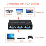 กล่องสวิตช์ VGA 2 พอร์ต, 2 เข้า 1 ออก สำหรับจอ LCD คอมพิวเตอร์ ทีวี - HD15 (FJ-15-2C)