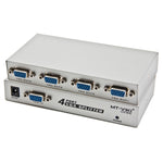 ตัวแยกสัญญาณ VGA 4 พอร์ต 150MHz (1 อินพุต VGA, 4 เอาต์พุต VGA), ตัวแยก 4 พอร์ต สีเงิน