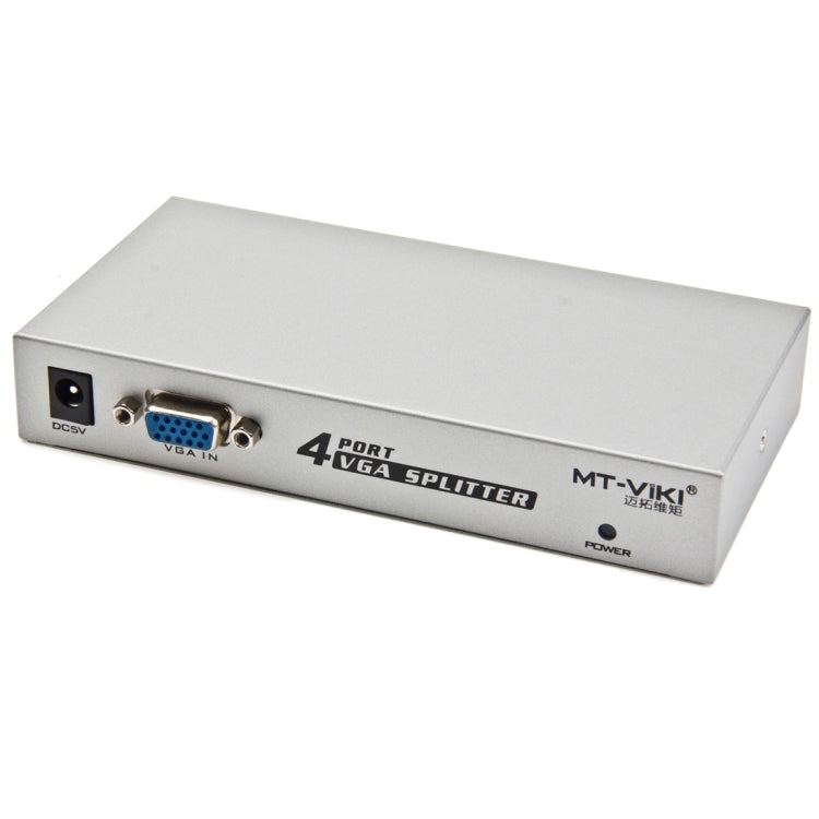ตัวแยกสัญญาณ VGA 4 พอร์ต 150MHz (1 อินพุต VGA, 4 เอาต์พุต VGA), ตัวแยก 4 พอร์ต สีเงิน