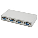 ตัวแยกสัญญาณ VGA 4 พอร์ต 150MHz (1 อินพุต VGA, 4 เอาต์พุต VGA), ตัวแยก 4 พอร์ต สีเงิน