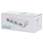 ตัวแยกสัญญาณ VGA 4 พอร์ต 150MHz (1 อินพุต VGA, 4 เอาต์พุต VGA), ตัวแยก 4 พอร์ต สีเงิน