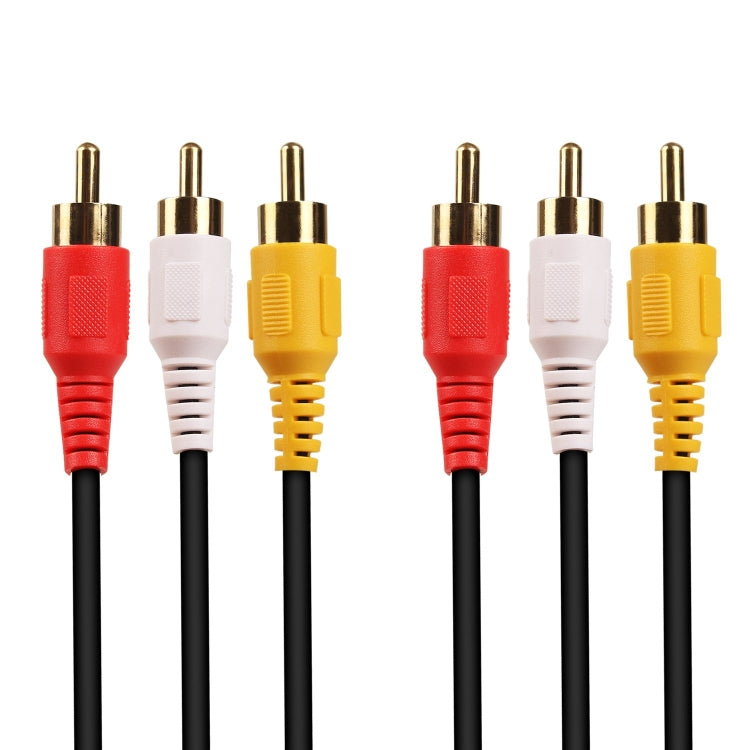 สายสัญญาณเสียงและวิดีโอ RCA สเตอริโอคุณภาพปกติ ความยาว 3 เมตร, 3 RCA ถึง 3 RCA, ความยาว 3 เมตร