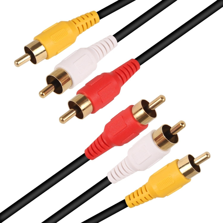 สายสัญญาณเสียงและวิดีโอ RCA สเตอริโอคุณภาพปกติ ความยาว 3 เมตร, 3 RCA ถึง 3 RCA, ความยาว 3 เมตร