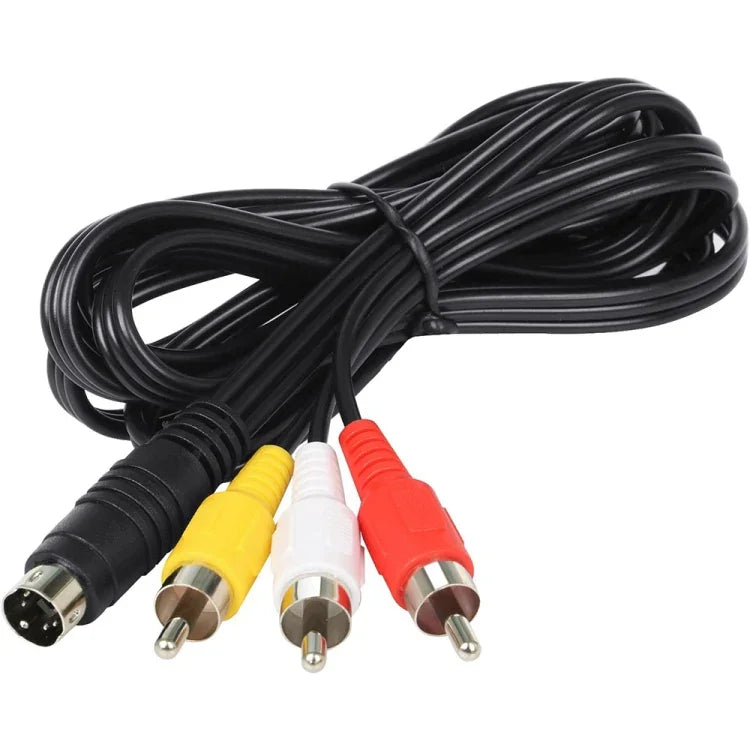 สายแปลง 4 พิน S-Video เป็น 3 RCA AV ตัวผู้สำหรับทีวี, ความยาว: 1.5M, S-Video เป็น AV 3RCA ตัวผู้